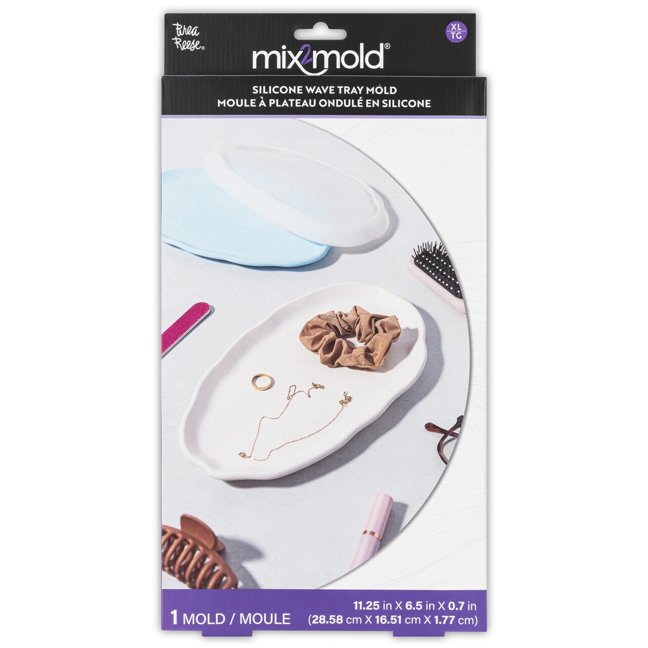 Brea Reese Mix2Mold Silicone Wave Tray Mold - 1pc - DIY Decor, Non-Stick Oval Tray Mold, Durable & Reusable, Mold Only-For Resin Craft Projects